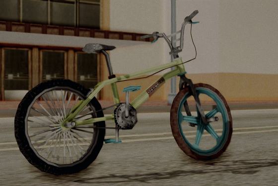 Miętowy BMX przy krawężniku — kadr z gry