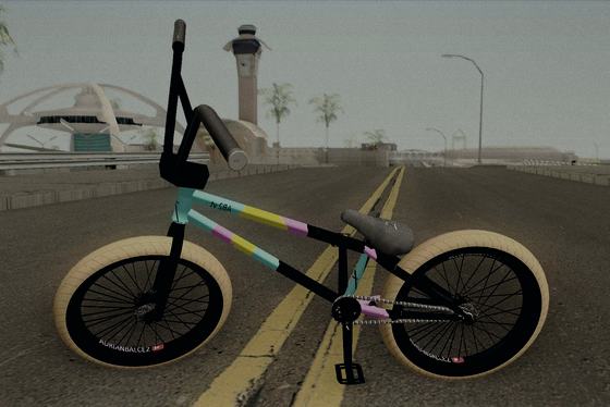 Kolorowy BMX przy lotnisku — kadr z gry